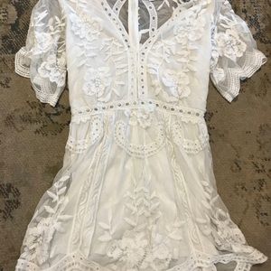white lacy romper